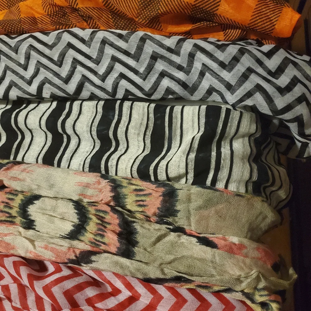 Colorful Patterned Infinity Scarves Set - Picture 2 of 3